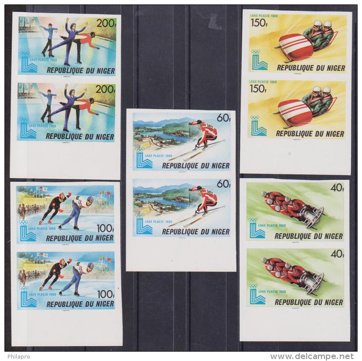 NIGER   NON DENT/IMPERF OLYMPIQUE LAKE PLACID 1980  YVERT N° 499/502 **MNH  Réf  3878 - Hiver 1980: Lake Placid