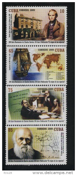 Cuba  MNH Scott 4934 A-D  Charles Darwin - Nuovi