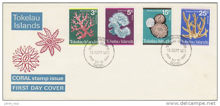 Tokelau 1973 Corals FDC - Tokelau