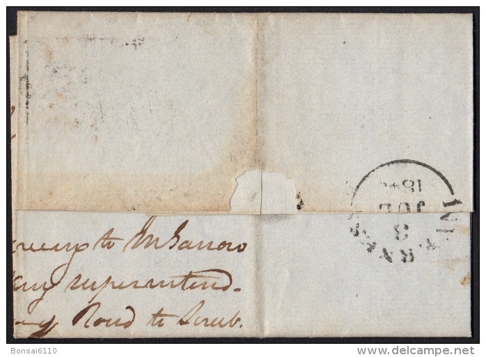 GB 1841-0014, QV 1d Red-Brown Imperf.A-J Letters SG8a (Spec BS13) Letter Sheet With Black MC Cancel (5 Scans) - Brieven En Documenten