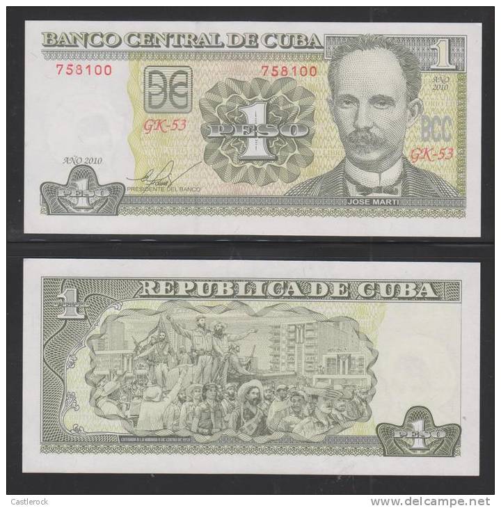 RM)1 PESOS CUBANO, 2010 UNC PRISTINE CONDITION- - Cuba