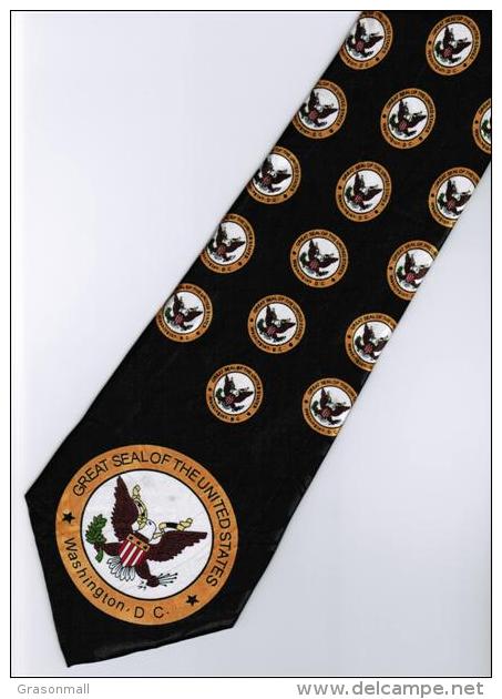 Great Seal Of The United States Washington DC Army Coat Of Arms Cartoon Novelty Fancy Neck Tie - Other & Unclassified