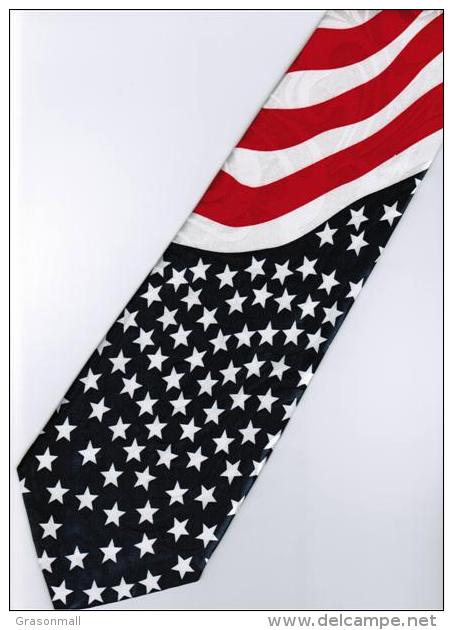 Patriotic American Flag #1 Cartoon Novelty Fancy Neck Tie - Other & Unclassified