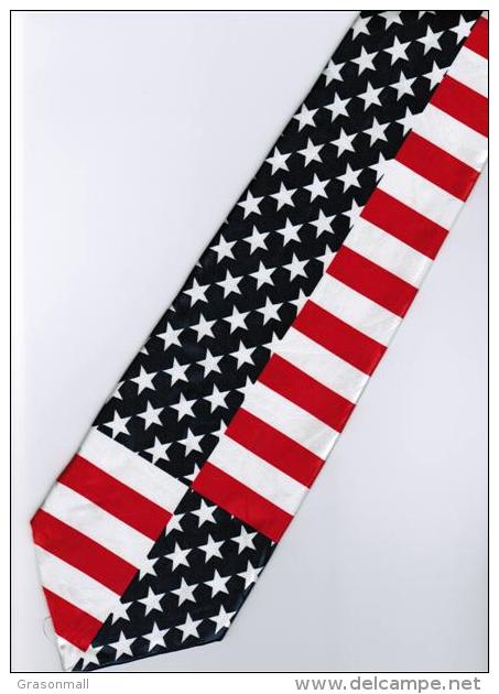 Patriotic American Flag #3 Cartoon Novelty Fancy Neck Tie - Other & Unclassified