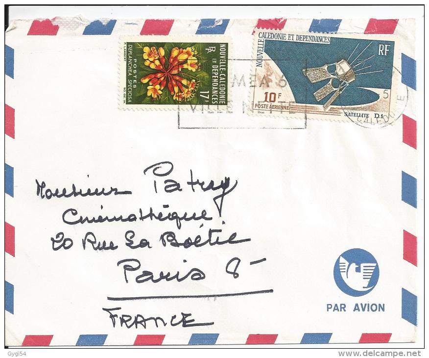 Nouvelle Calédonie  Lettre Par Avion 1966 Affranchie   Cat Yt ° 321 Poste  Et   87 Poste Aérienne - Storia Postale