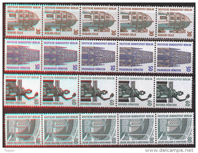 GERMANY -  BERLIN - LOT  ROLLENMARKE + NUMMERN  - **MNH - 1987 - Rollenmarken