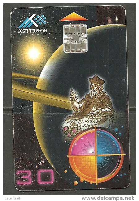 Estland Estonie Estonia Telefonkarte Phone Card Philosoph GIORDANO BRUNO Universum Weltraum 1998 - Estonia