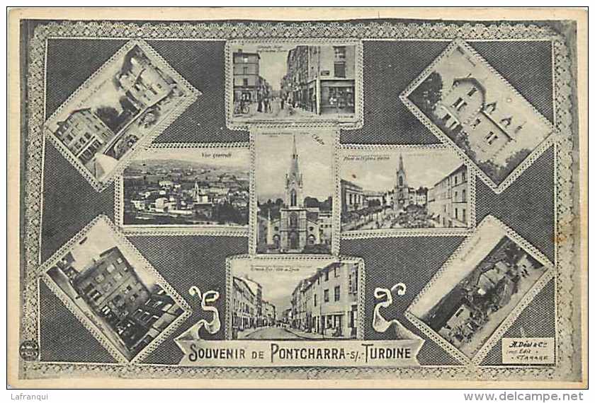 Rhone -ref 428- Pontcharra Sur Turdine -multivues  - Carte Bon Etat  - - Pontcharra-sur-Turdine