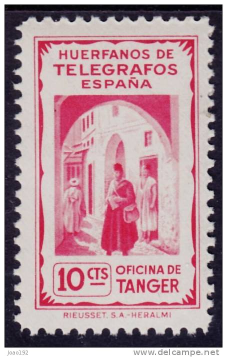 HUERFANOS DE TELEGRAFOS DE ESPAÑA. OFICINA DE TANGER 10 CENTIMOS, *** MNH - Charity