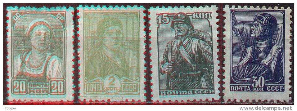 RUSSIA - USSR  -  FRANCO - Mi. 578, 673,679,682 A  - *MLH - Unused Stamps