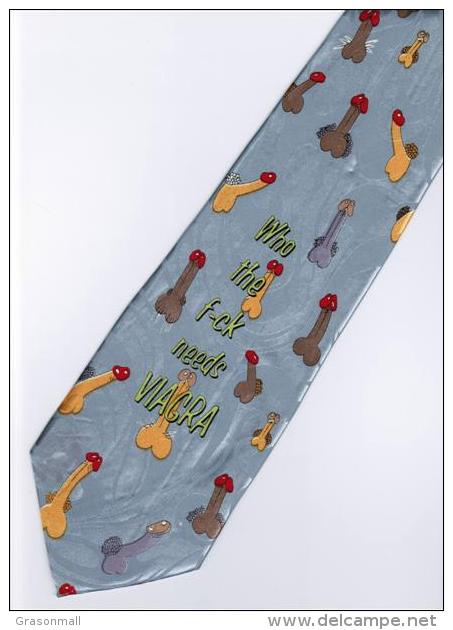 Who The Fuck Needs Viagra Sex Penis Cock Cartoon Novelty Fancy Neck Tie - Other & Unclassified