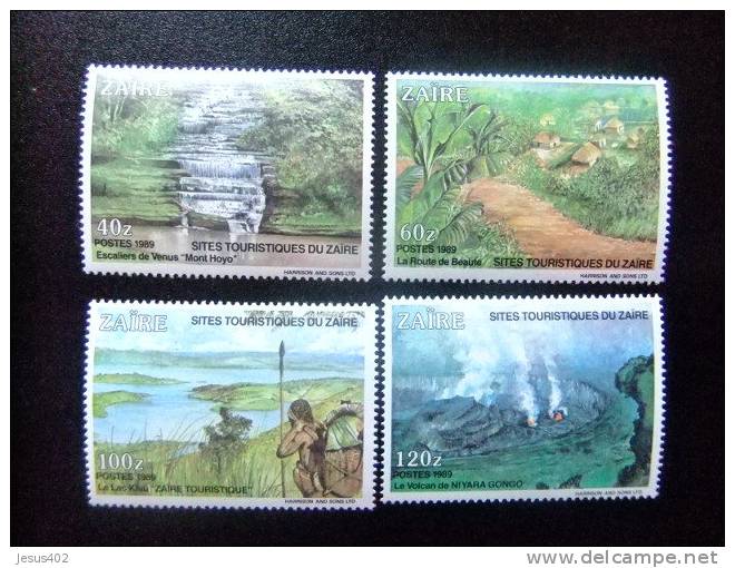 ZAIRE 1990   Sitios Turisticos Del Zaire Yvert Nº 1315 - 1318 ** MNH - Ungebraucht