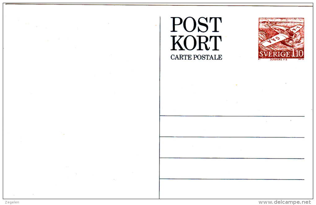 Zweden Postkort P101 Cat 1.25 Euro - Entiers Postaux