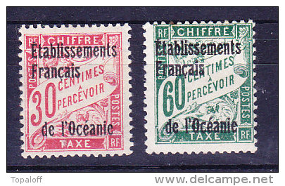 Océanie Taxe N°4 Et 6 Neuf Charniere Ou Adhérences Tache Brunatre Sur Une Dent Du N°6 - Timbres-taxe