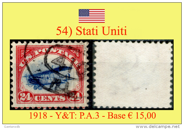 Stati.Uniti-0054 (1918 - Y&T: P.A. N.3) - 1a. 1918-1940 Gebraucht