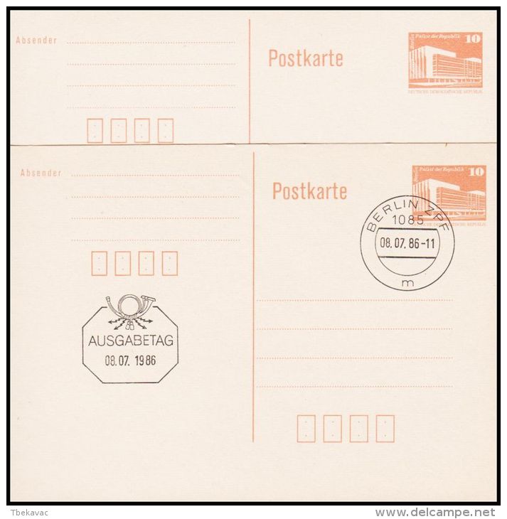 Germany GDR 1986, Postal Stationery - Cartoline - Usati