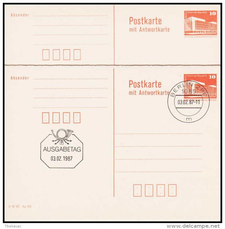 Germany GDR 1986, Postal Stationery - Postcards - Used