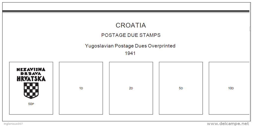 CROATIA STAMP ALBUM PAGES 1941-2011 (137 Pages) - Inglés