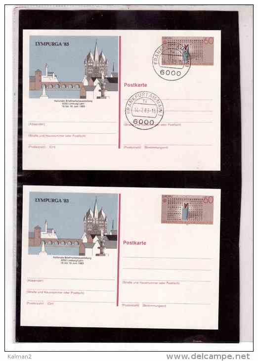 DE1859- GERMANIA REP.FEDERALE  - ENTIRE   "  LYMPURGA ´83 " NEW AND WITH CANCEL - MICHEL NR.  PSo.8 - Postkaarten - Gebruikt