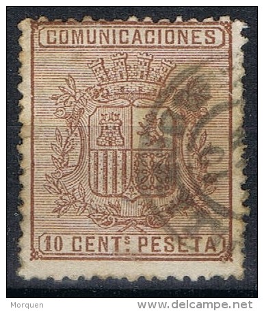 Sello 10 Cts Comunicaciones 1874, Fechador VALLADOLID, Num 153 º - Used Stamps