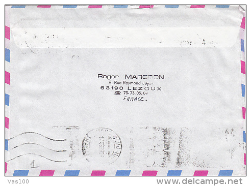 TREES, HISTORY SCENE, STAMPS ON AIRMAIL COVER, SENT TO ROMANIA, 1993, FRANCE - Briefe U. Dokumente