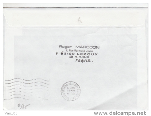 LEZOUX-OLD CITY, CAPE CANAILLE CASSIS, SPECIAL COVER, SENT TO ROMANIA, 1999, FRANCE - Storia Postale