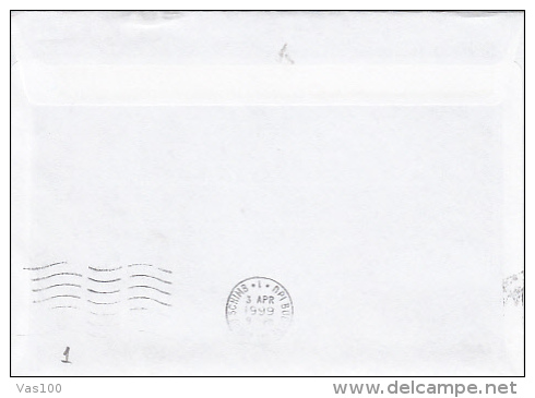 GORGES DU TARN, COAT OF ARMS, STAMPS ON COVER, SENT TO ROMANIA, 1999, FRANCE - Storia Postale