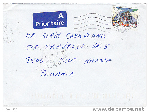 DENMARK ARHITECTURE, STAMP ON PRIORITY COVER, SENT TO ROMANIA, 2001, DENMARK - Briefe U. Dokumente