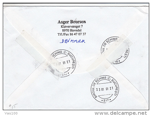 DENMARK ARHITECTURE, STAMP ON PRIORITY COVER, SENT TO ROMANIA, 2001, DENMARK - Lettres & Documents