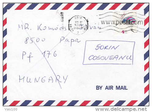 SKY DIVING, PARACHUTISME, STAMPS ON AIRMAIL COVER, 2001, ISRAEL - Storia Postale