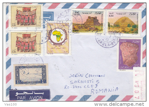 ALGERIAN MAUSOLEUMS, CAVE DRAWINGS, STAMPS ON AIRMAIL COVER, 1996, ALGERIA - Algeria (1962-...)