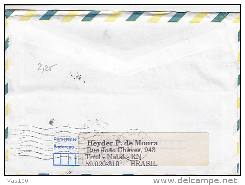 FRUITS, BANANAS, MANGO, STAMPS ON AIRMAIL COVER, 1998, BRASIL - Lettres & Documents