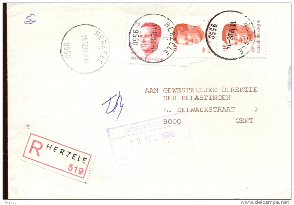 Omslag Enveloppe Aangetekend Herzele  519 - 1986 - Covers