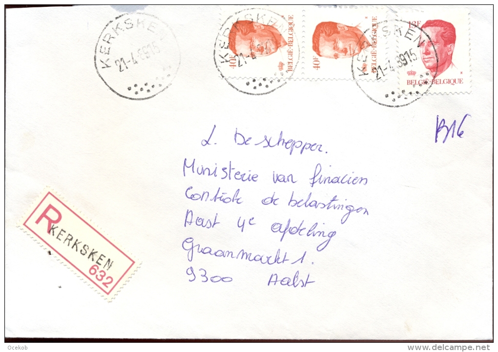 Omslag Enveloppe Aangetekend  Kerksken 632  - 1989 - Enveloppes