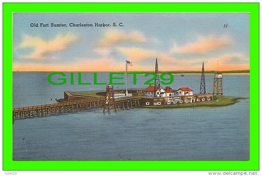 CHARLESTER HARBOR, SC - OLD FORT SUMTER - I. GINDBERG INC - - Charleston