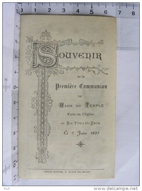 O Jésus, Je Me Donne ...  Communion De Marie Du Temple Faite En L'église De Ste Foy Lès Lyon - 1895 - Imágenes Religiosas