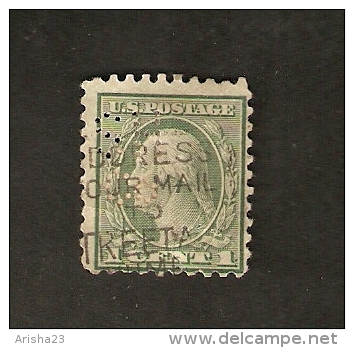 R15-4-2. United States, USA - Washington - 1 Cent - Perfin SH Co - Zähnungen (Perfins)