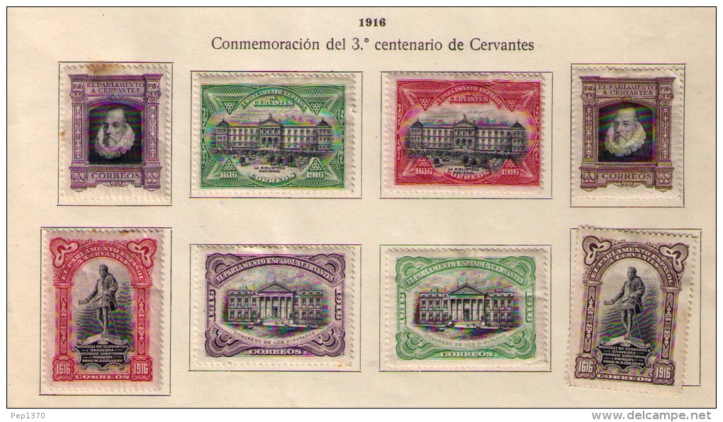 ESPAÑA 1916 - III CENTENARIO DE LA MUERTE DE CERVANTES - EDIFIL N&ordm; FR11-FR18 - Ungebraucht