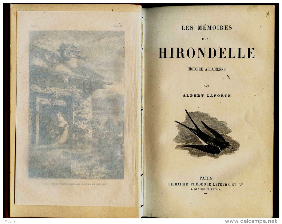 LES MEMOIRES D´UNE HIRONDELLE.-  Par Al. LAPORTE -  Couverture Signée : Engel  - Vers 1882- No Hetzel - Alsace