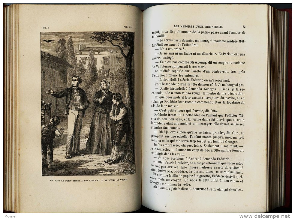 LES MEMOIRES D´UNE HIRONDELLE.-  Par Al. LAPORTE -  Couverture Signée : Engel  - Vers 1882- No Hetzel - Alsace