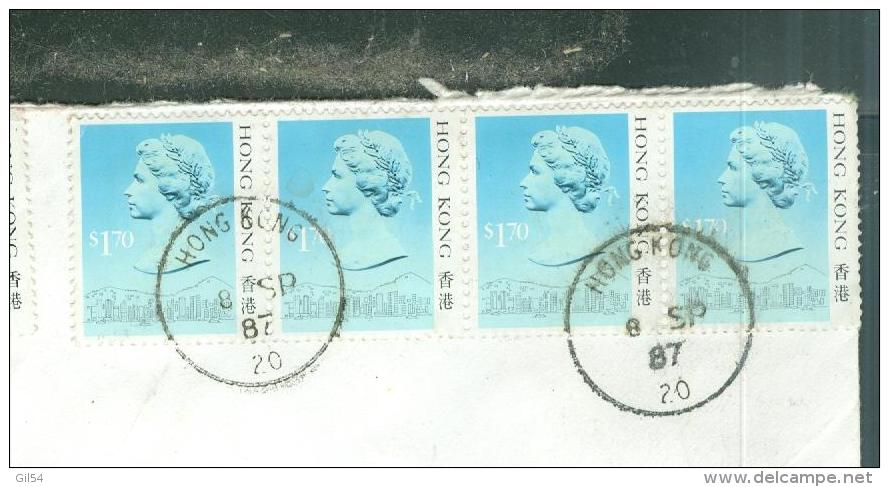 Lettre Recommandée De Hong Kong Vers La France En 1987 - Aw83 - Storia Postale