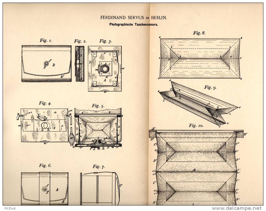 Original Patentschrift - F. Servus In Berlin , 1891 , Photographische Taschen - Camera , Kamera , Photographie !!! - Appareils Photo