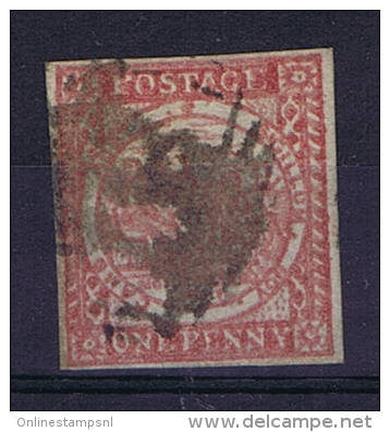 Australia: NSW 1850, Mi 1 II, SG T2  Thick Paper Used - Usados