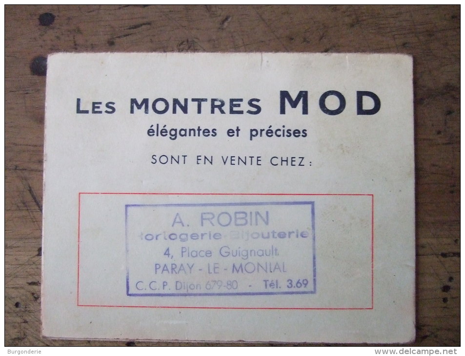 JOLI PETIT CALENDRIER PUBLICITAIRE  A 3 VOLETS / 1964 / MONTRES MOD / BIJOUTERIE  A. ROBIN / PARAY LE MONIAL (71) - Petit Format : 1961-70