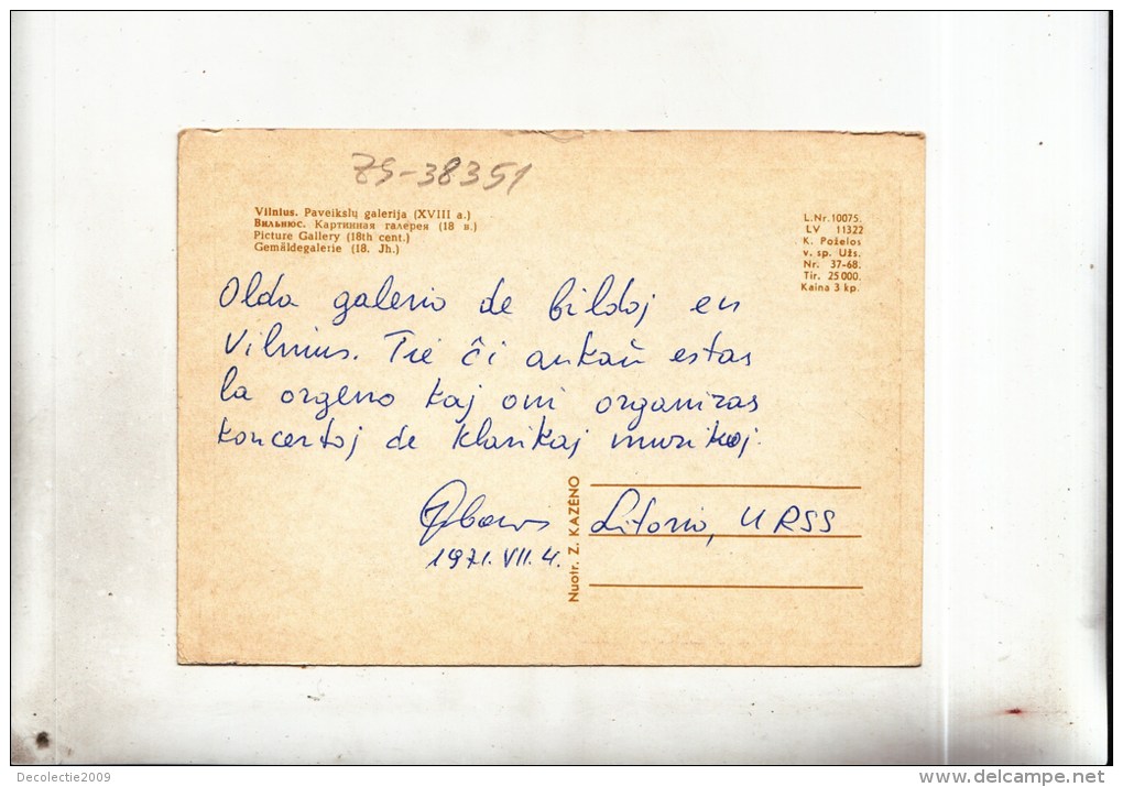 ZS38351 Picture Gallery Vilnius    2 Scans - Lithuania