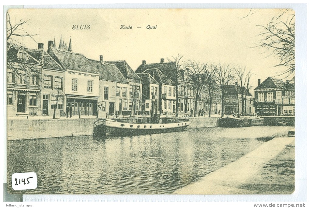 SLUIS * SLUIS KADE QUAI * ANSICHTKAART * CPA (2145) GELOPEN IN 1912 Van SLUIS Naar BRUXELLES * NVPH Nr 51 - Sluis