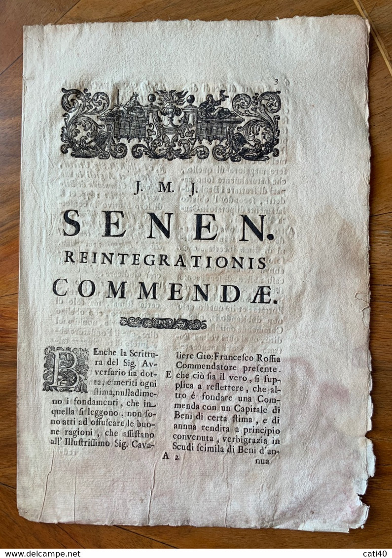 1733 - SETTECENTINA - FIRENZE  TYPIS DOMINICI AMBROSII VERDI....PAG. 8 - Libri Antichi