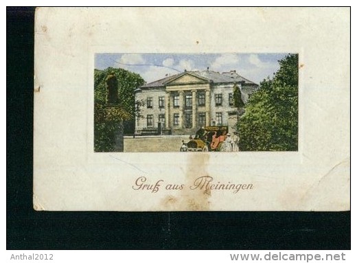 Litho Gruss Aus Meiningen Automobil Gebäude 29.9.19xx - Meiningen