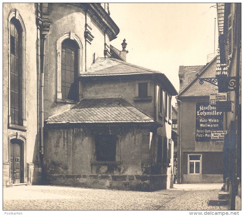 ALTE POSTKARTE AALEN EVANGELISCHE STADTKIRCHE KAUFHAUS LOHMILLER KURZ- WEISS- WOLLWAREN EIER GENING WERKSTATT ELSER AK - Aalen