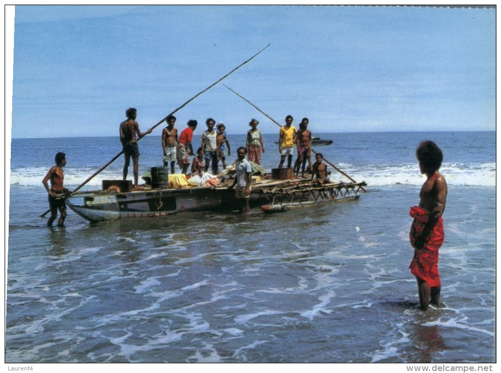 (987) Papua New Guinea - Canoe - Raft - Papua-Neuguinea